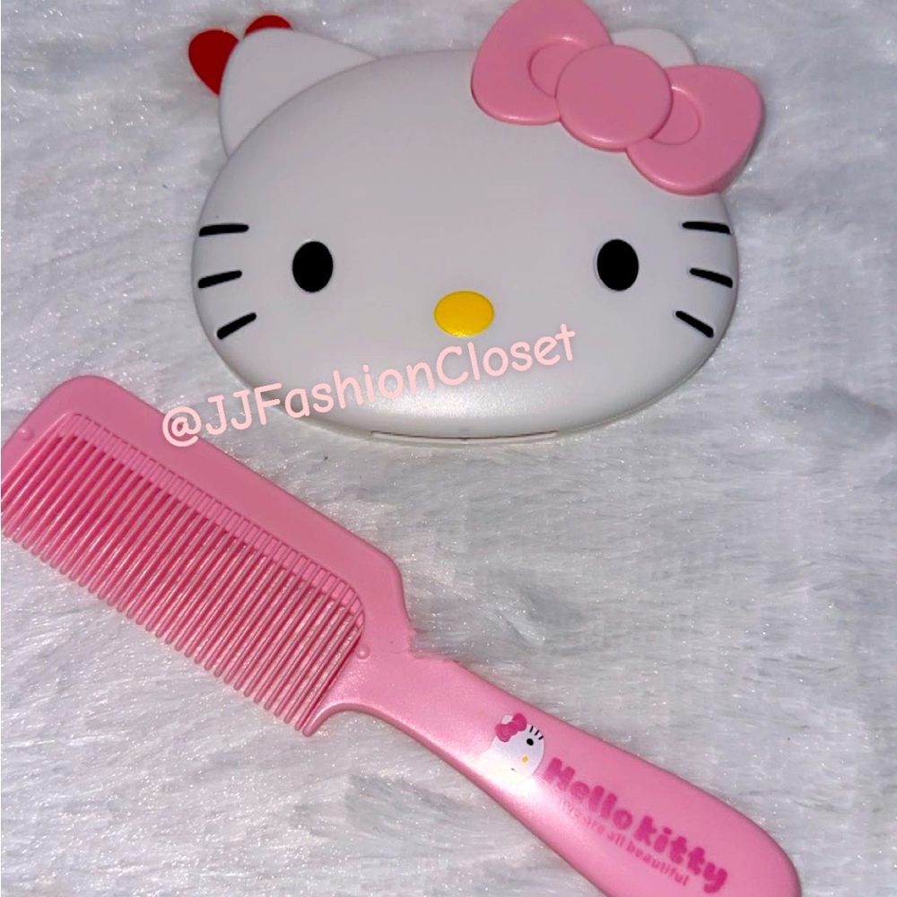Hello Kitty Pink makeup mirror Comb set
